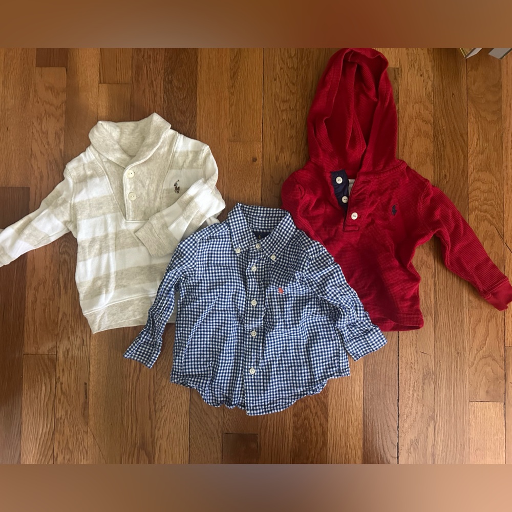 Ralph Lauren Kids' Shirt Trio - Red, Blue, and Cream